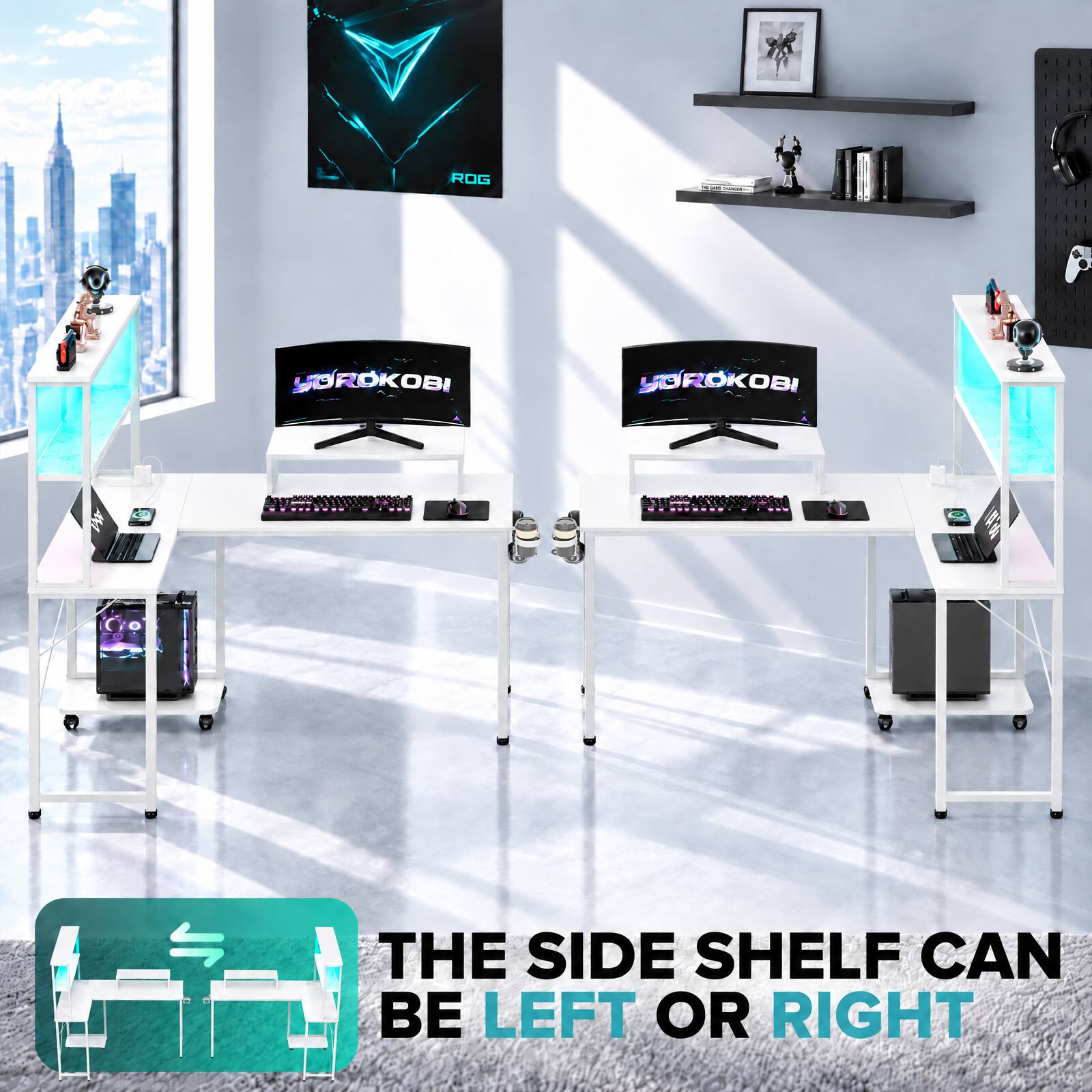 ROG

YOROKOBI

THE SIDE SHELF CAN BE LEFT OR RIGHT