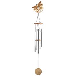 FC Design - 34" Long Wood Silhouette Dragonfly Wind Chime Outdoor Patio or Garden Hanging Decoration