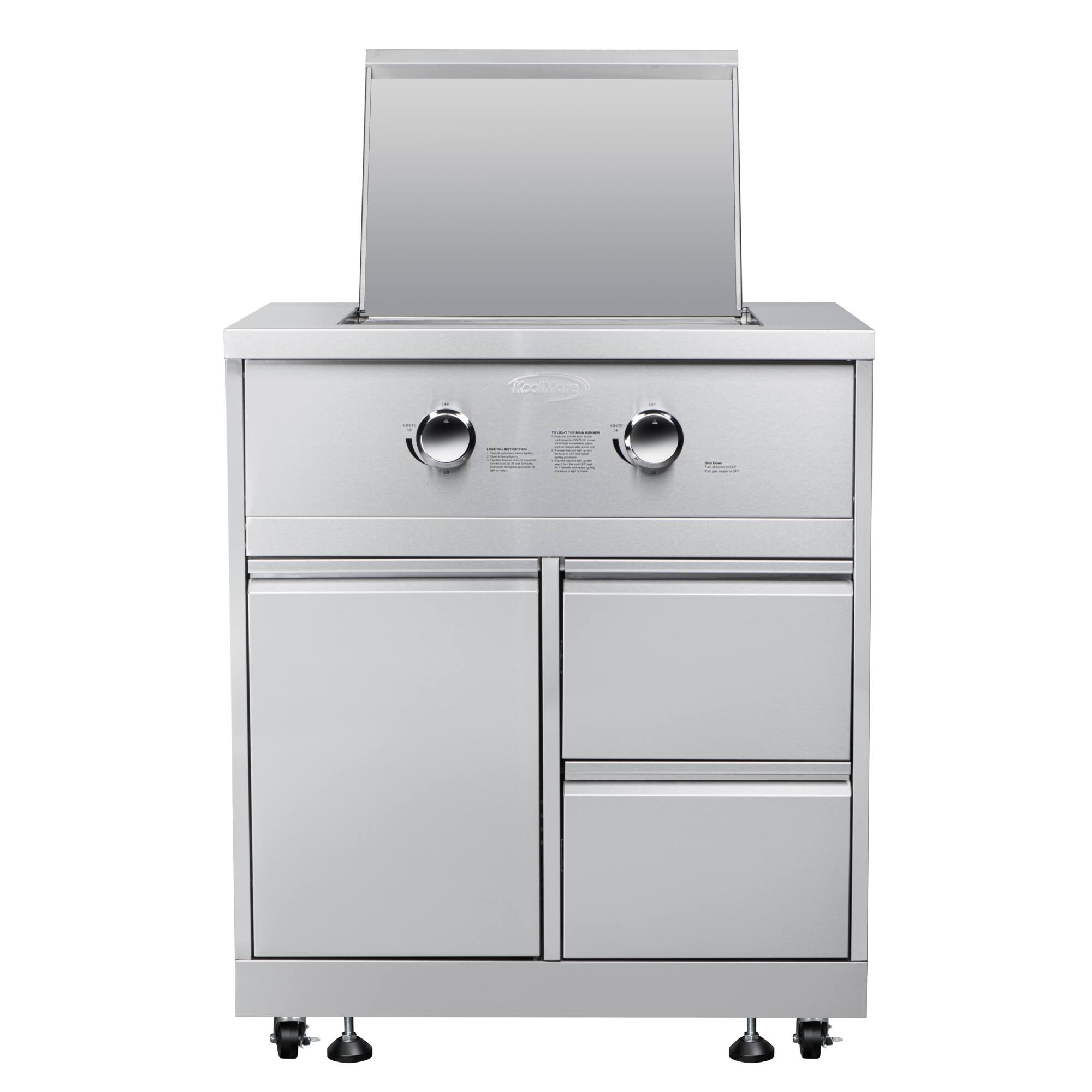 Angle. Koolmore - 32 in. Outdoor Kitchen Liquid Propane Side Burner with Bottom Cabinet in Stainless-Steel (KM-OKS-SBC) - Stainless Steel.