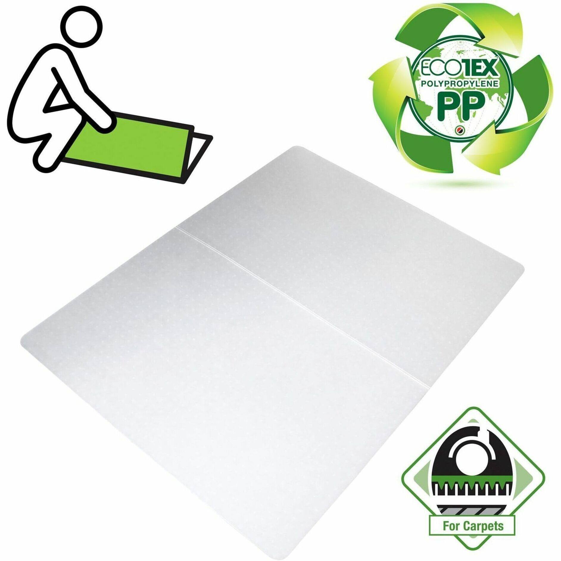 Alt View 16. Floortex - Cleartex Polypropylene Rectangular Foldable Chair Mat for Carpets - 46'' x 57'' - Translucent.