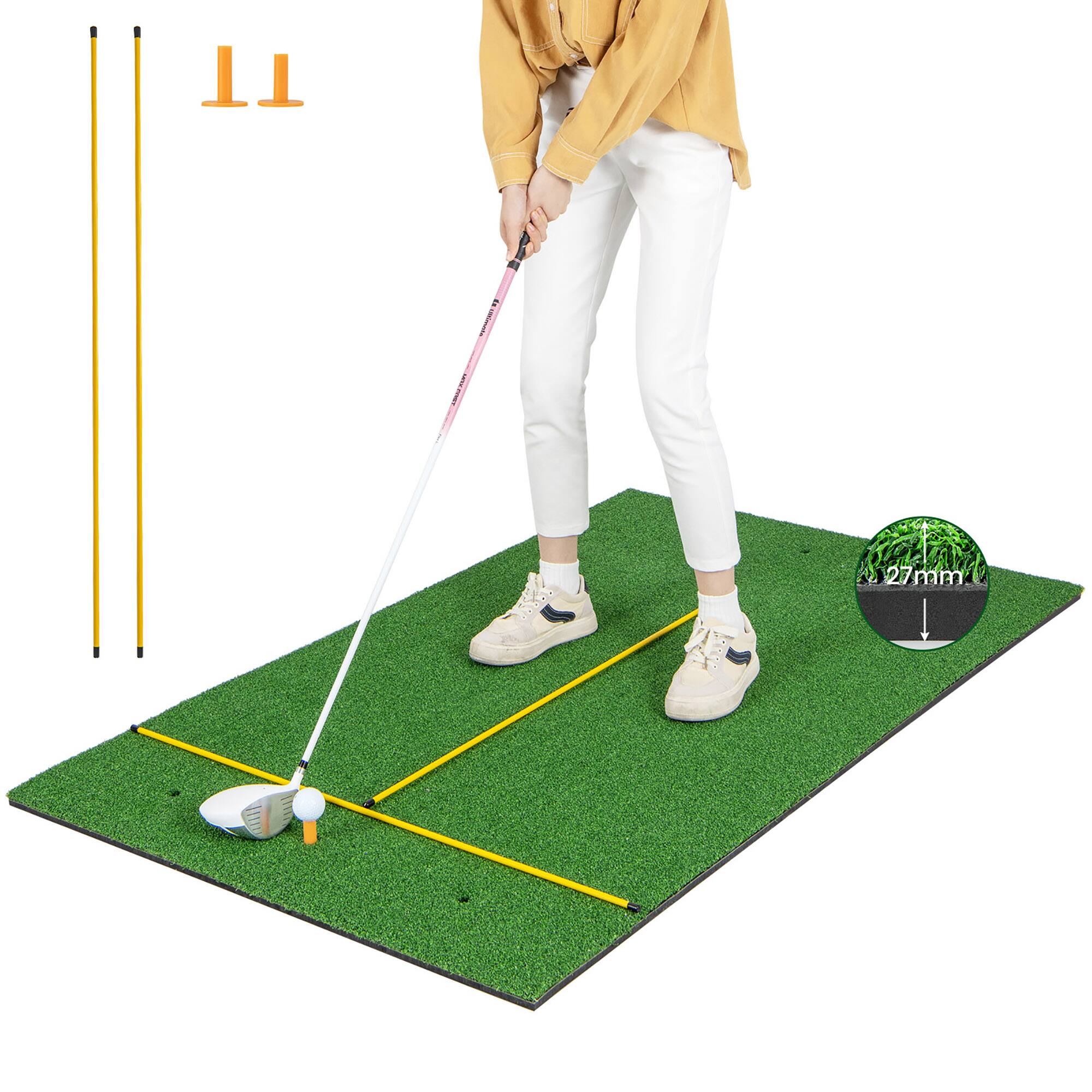 Alt View 8. Gymax - Gymax 5 x 3 FT Golf Hitting Mat Artificial Indoor Outdoor Turf Golf Training Mat 27 mm - Green.