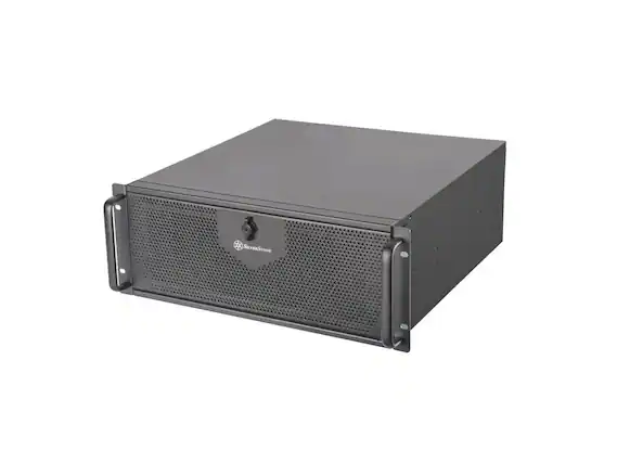 Front. SilverStone - SilverStone 4U rackmount server chassis with liquid cooling compatibility,RM42-502 - Silver.