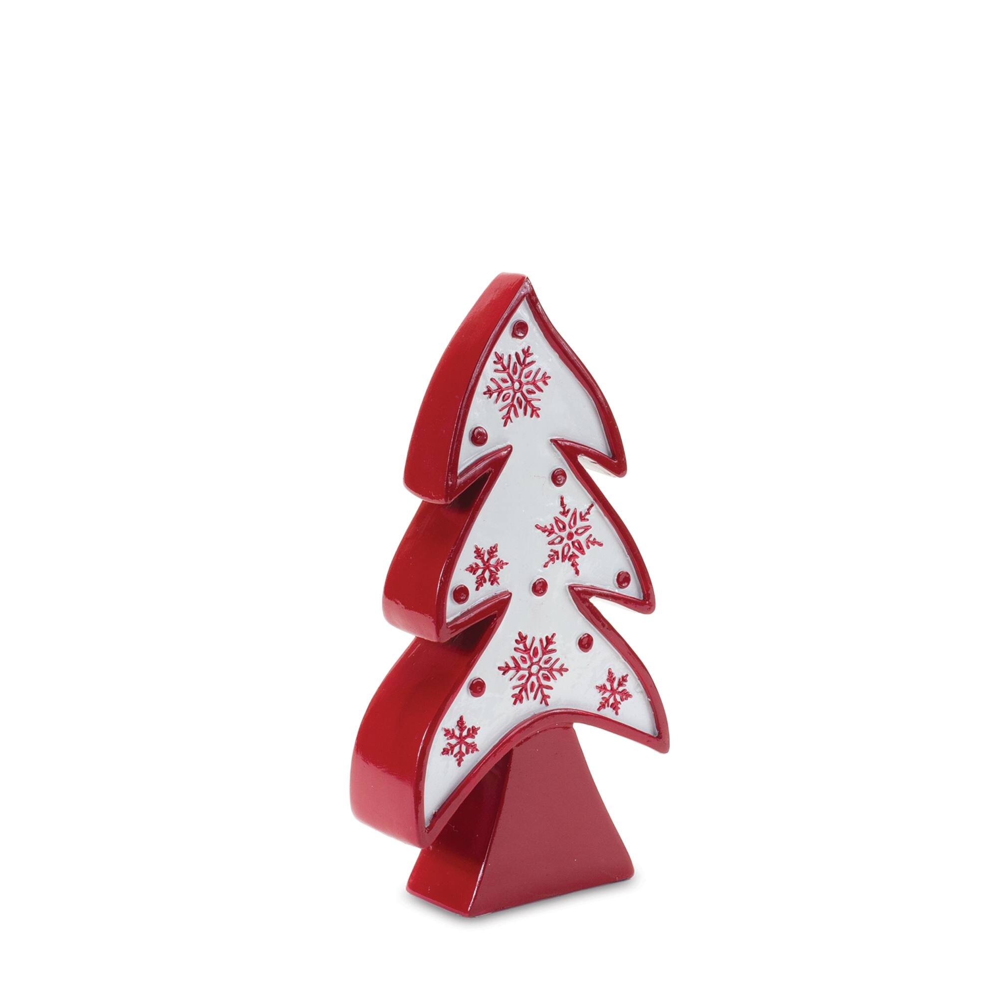 Back. BreeBe - Whimsical Tabletop Tree (Set of 3) - White, Red.