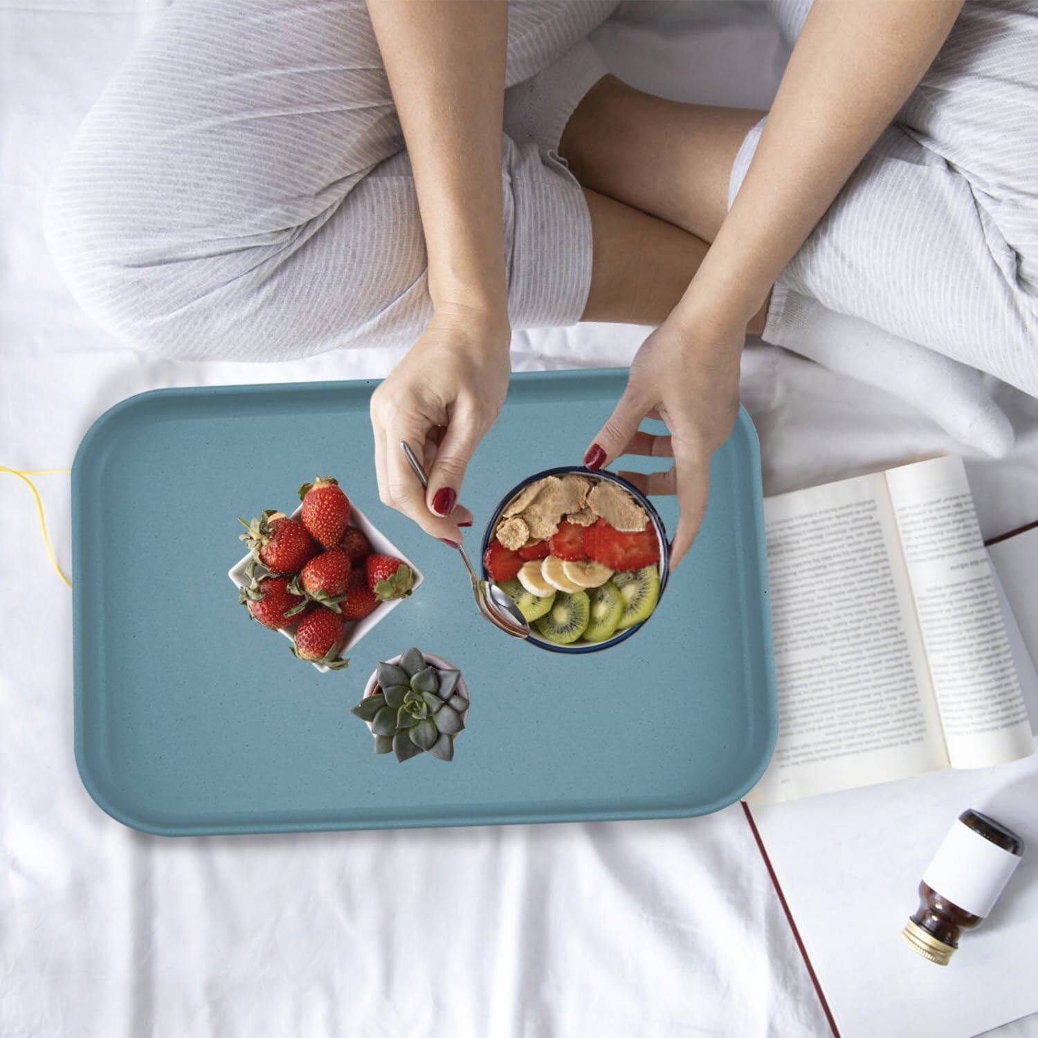 Alt View 6. Paradigms Interiors - Plastic Art Trays Stackable Activity Tray Crafts Organizer Serving For Diy Projects Painting Beads Organizi... - 15 x 10.6 Inches.