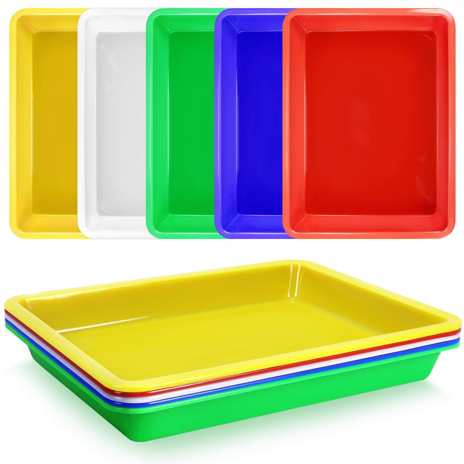 Paradigms Interiors - Multicolor Plastic Art Trays - Activity Tray Crafts Organizer Serving For School Home And Diy Projects Pain - 5