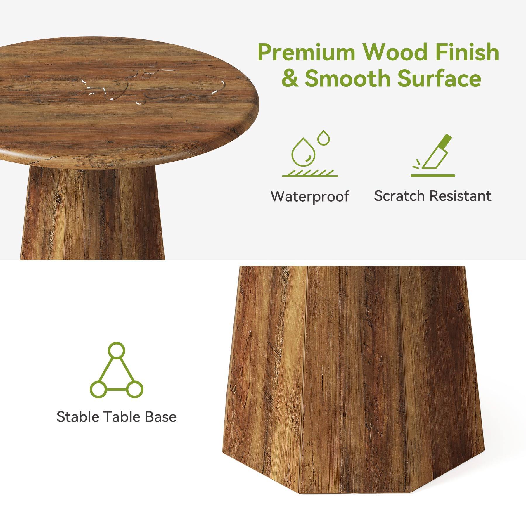 Premium Wood Finish & Smooth Surface  
Waterproof Scratch Resistant  
Stable Table Base