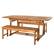 Angle. Walker Edison - 3-Piece Acacia Wood Outdoor Patio Dining Set - Brown.