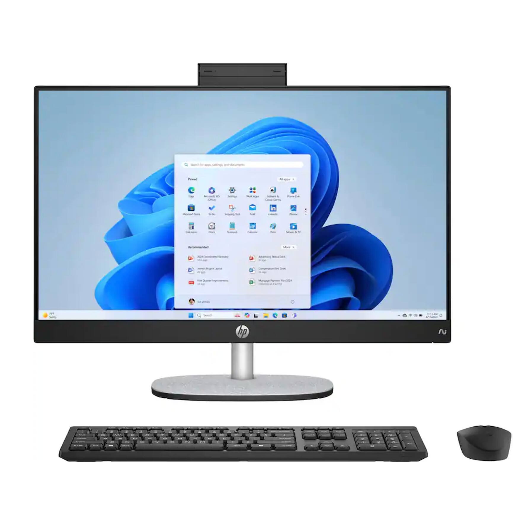Alt View 8. HP - 24 All-in-One 23.8 FHD Display (Ryzen AI 5 340, 64GB, 4TB SSD, AMD Radeon 840M, WiFi 6, Win 11 Pro) w/USB Hub - Jet Black.