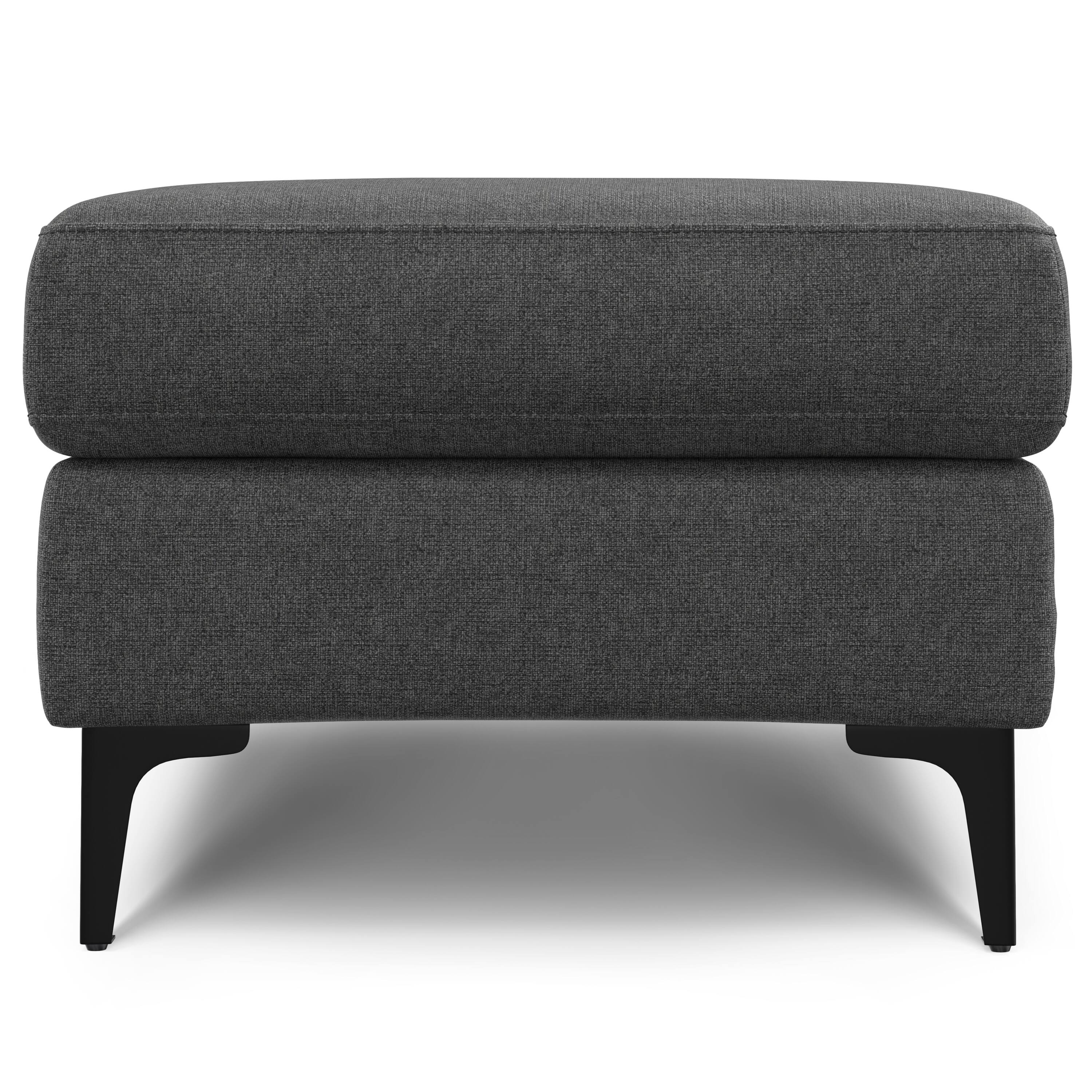 Alt View 1. Simpli Home - Ava Large Rectangular Ottoman in Tightly Woven Performance Fabric - Pebble Grey.