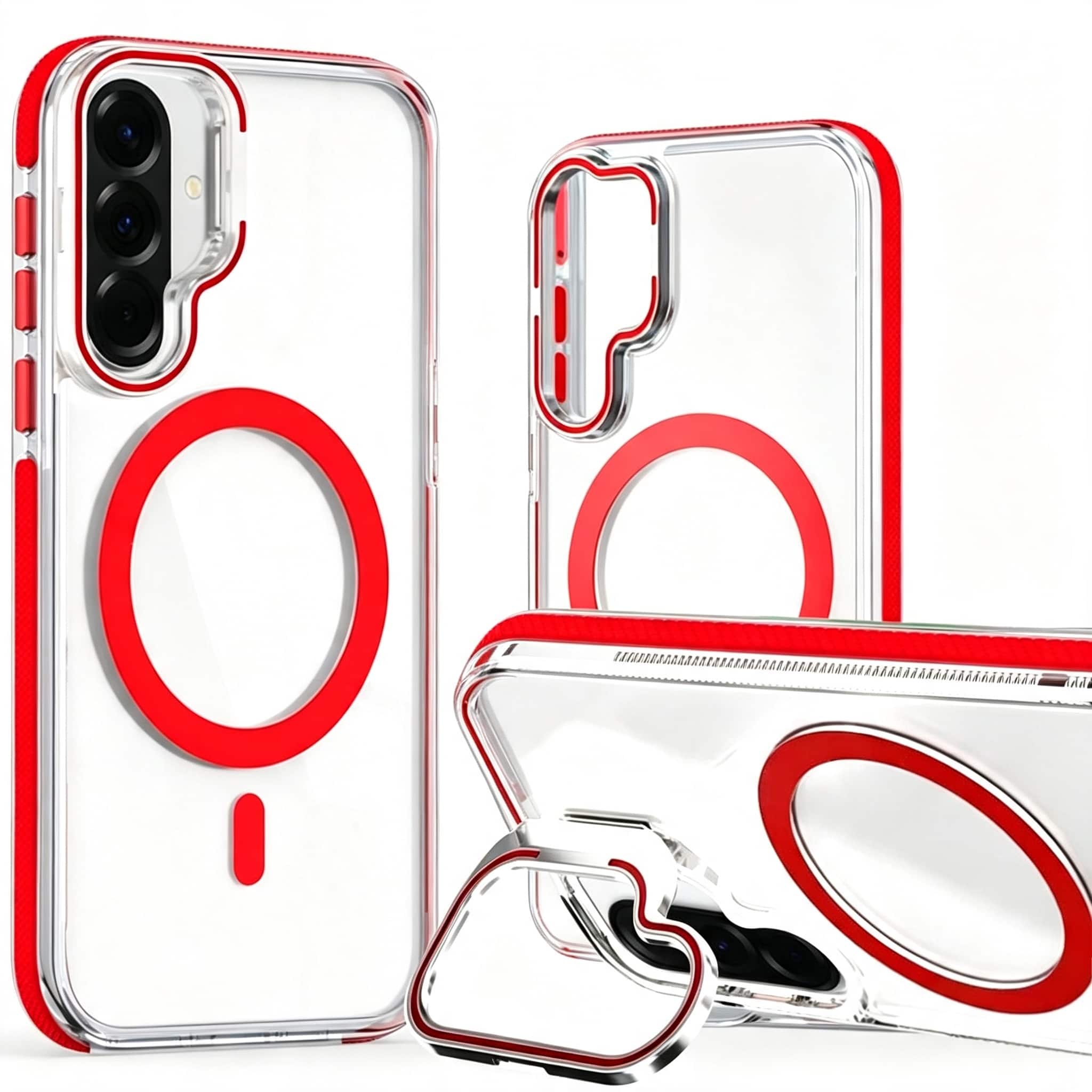 "Equipd - Case for Galaxy A27 5G (6.7"") MagSafe Compatible, Shockproof Transparent Protection Hybrid Cover w/ Camera Bracket Stand - Red" price history on PriceWatchPro