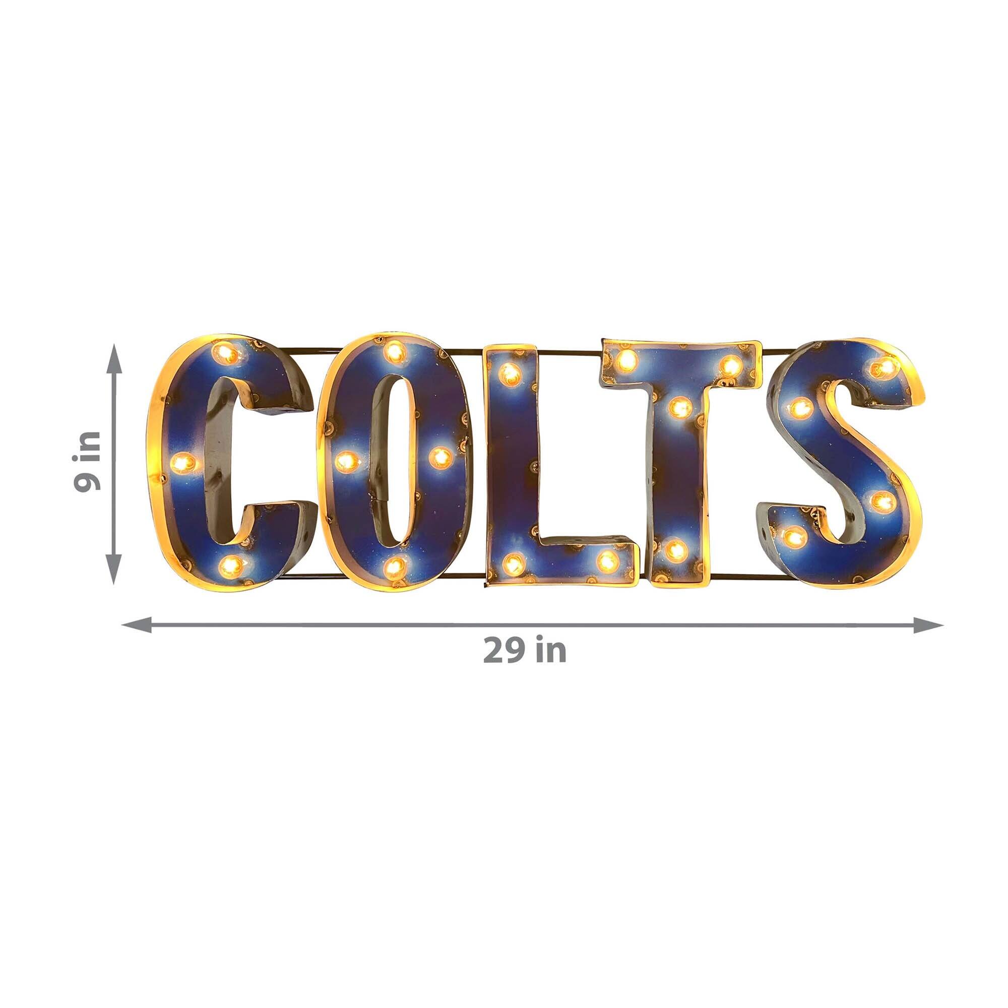 Alt View 1. Imperial - Indianapolis Colts 29" x 9" Lighted Recycled Metal Sign - Multicolor.