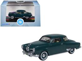 1950 Studebaker Champion Starlight Coupe 1/87 (HO) Scale Diecast Model Car by Oxford Diecast - Aqua Green