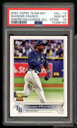 2022 TOPPS TEAM SET #AL-12: WANDER FRANCO GEM MT AMERICAN LEAGUE ALL-STAR 10 PSA 70386184
TOPPS WANDER FRANCO TB TAMPA BAY RAYS 33 1T