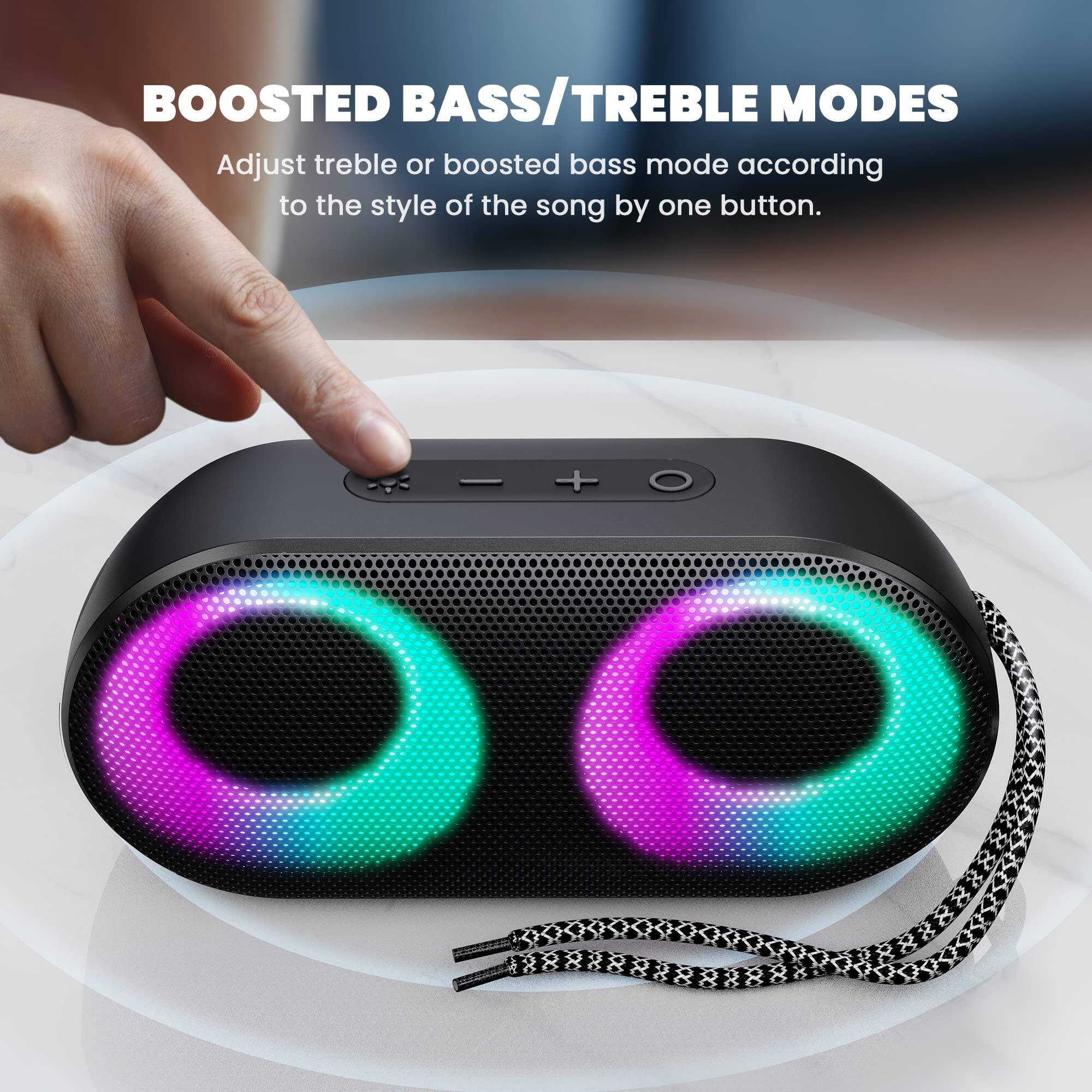 BOOSTED BASS/TREBLE MODES  
Adjust treble or boosted bass mode according to the style of the song by one button.