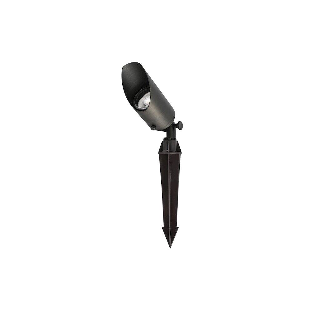 Front. Elitco Lighting - Outdoor 12V Cast Brass Spot Light, 2.25 inch Wide x 8 inch High - Dark Bronze.