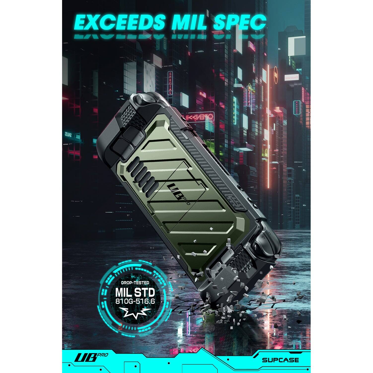 EXCEEDS MIL SPEC  
DROP-TESTED MIL STD 810G-516.6  
SUPCASE