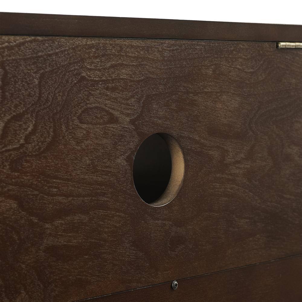 Alt View 7. Crosley Furniture - Asher Large Record Player Cabinet With Vinyl Storage - Dark Brown.