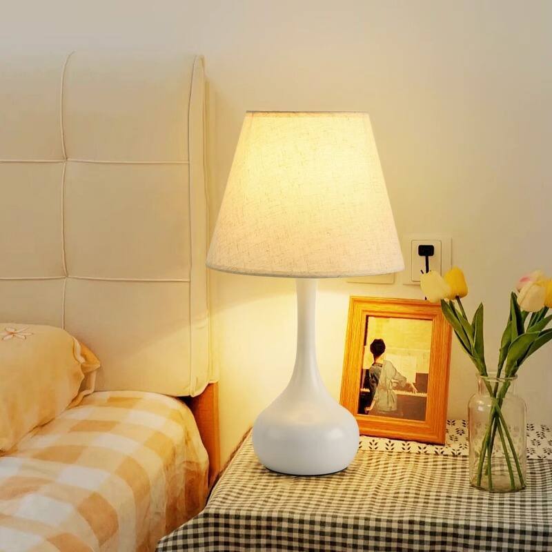 Alt View 2. Cluzine - AC Powered Dimmable LED Ceramic Desk Lamp Touch Sensitive Bedside Lamp for Home Interior Decoration.