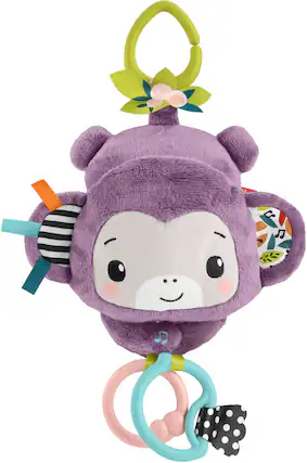 Front. Fisher Price - Fisher Price - Sing & Go Purple Monkey Stroller Toy - COLLECTIBLES - Multicolor.