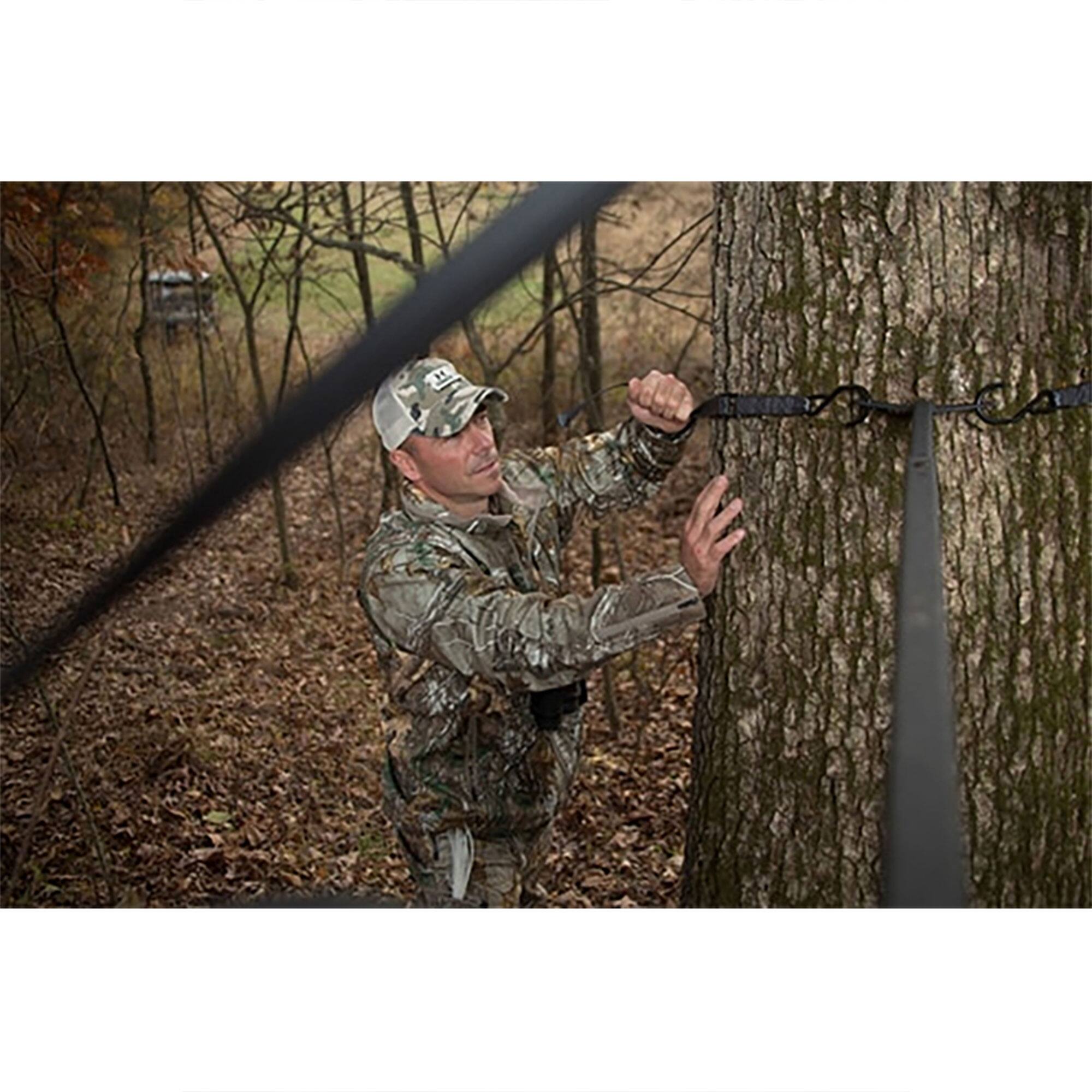 Alt View 5. Hawk - Hawk Big Denali 2 Man Climbing Tree Stand, 18 Foot Deer Hunting Ladderstand - Black.