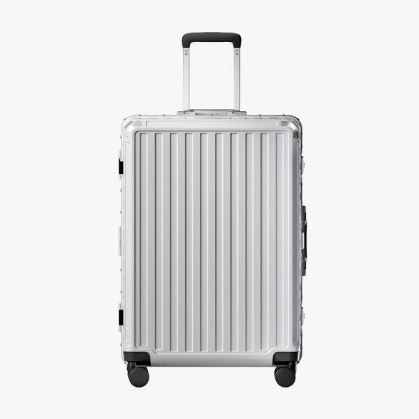 Alt View 4. LUGGEX - LUGGEX 2 Piece Sets 20" Carry on Luggage and 28" Checked Luggage, Aluminum Frame Zipperless PC Suitcase 8010S - ZX-Core - Silver.