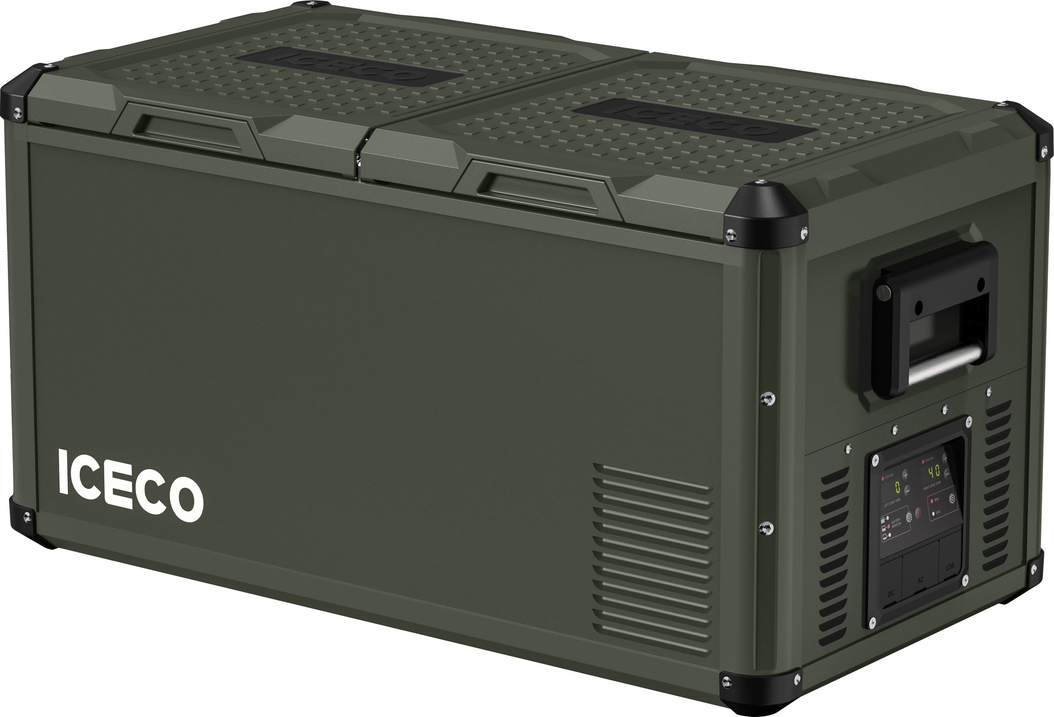 Angle. ICECO - VL75 Pro Dual Zone 79QT Portable Cooler Olive - Olive.