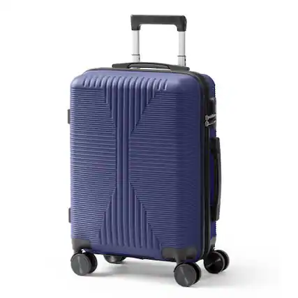 Front. Winado - 20" Hardshell Carry On Luggage with Spinner Wheels Lightweight PP Hardside Small Suitcase with Built-in Lock - Navy Blue.