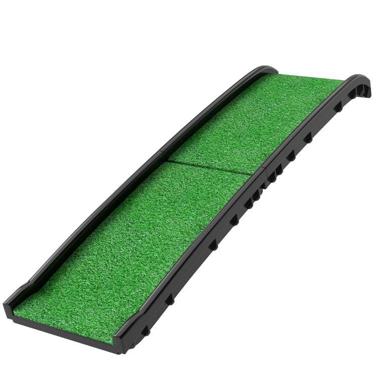 Alt View 9. PULUZ - Folding Dog Ramp for Car, 61 Inches Portable Pet Ramp with Non Slip Grass Surface, Raised Side Rails.