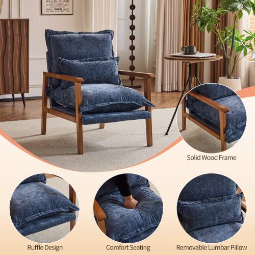 WILLIAM MORRIS CHAIR  
SOUTH RENSINUTON  
Solid Wood Frame  
Ruffle Design  
Comfort Seating  
Removable Lumbar Pillow