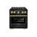 Front. ZLINE - 30 in. Wide 4 Burner Autograph Edition 4.2 cu. ft. Paramount Freestanding Gas DuoPro Range and Champagne Bronze Accents - Black Stainless Steel.