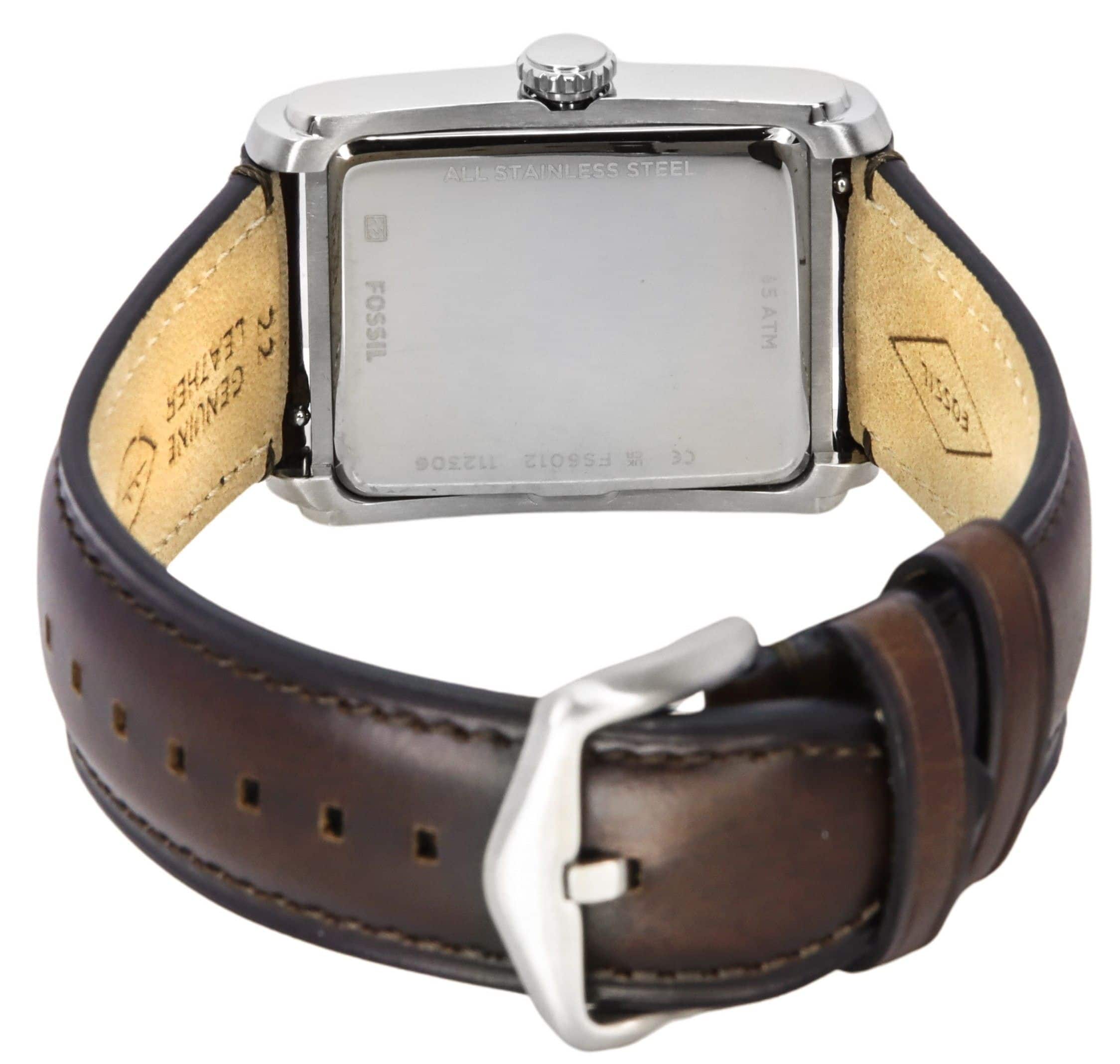 WATCH CRAFT 腕時計 12 シルバー ブラウン　クオーツ Fossil Carraway Leather Strap Cream Dial Quartz FS6012 Men's Watch
