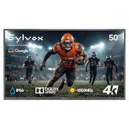 Bundle - Sylvox - 50" Outdoor TV, 1000nits Google Smart TV, IP56 Waterproof Partial Sun Outside TV(Deck Pro3.0)