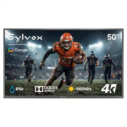 Sylvex Google TV 2 S ORANGE 50" IP56 DOLBY ATMOS 1000Nits 4K