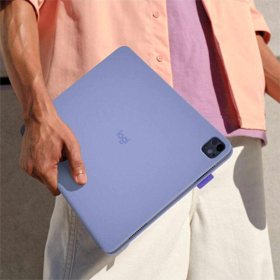 Alt View 4. Logitech - Logitech Flip Folio Keyboard Case for iPad Pro 13" M4/M5 & Air M2/M3/M4, Protective, Stowable, Lilac - Lilac.