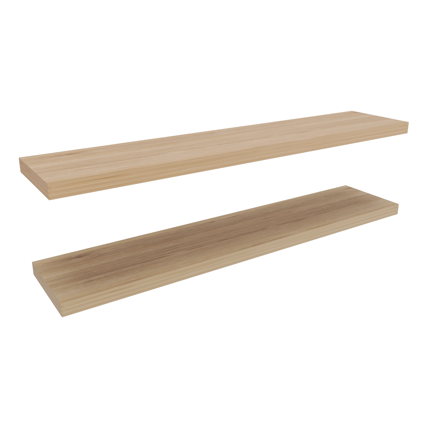 Angle. TuHome - Ecco 31.5" Wide Floating Shelves Set Of 2, Shelves For Wall Decor For Bedroom, Bathroom Storage Shelves. - Light Pine.