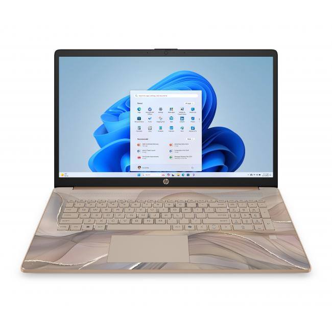 Alt View 1. HP - HP 17.3" HD+ Touchscreen AI Laptop Intel N100 4GB RAM 128GB UFS Chai Latte + HP Wireless Mouse + 1 Year Microsoft 365 - Chai Latte.