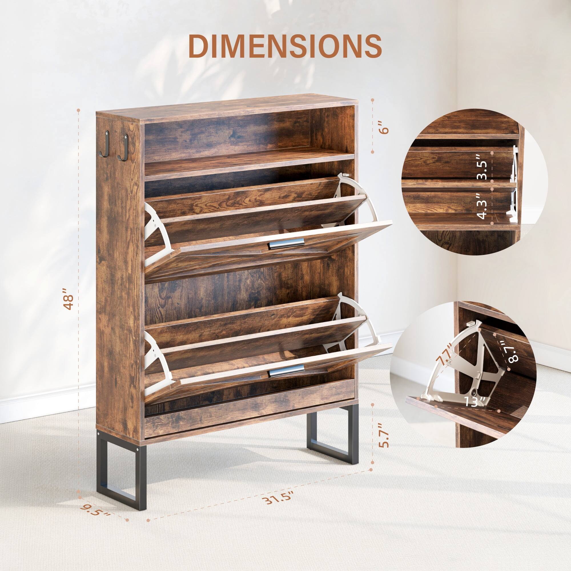 DIMENSIONS  
6" 3.5" 4.3" 48" 7.7" 8.7" 8 5.7" 13" 9.5" 31.5"