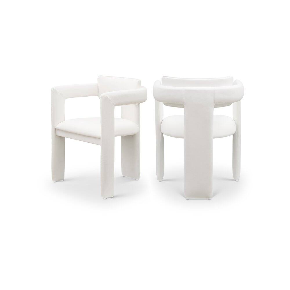 Front. Meridian Furniture - Brenda Cream Vegan Leather Dining Chair, Set of 2 - Beige.