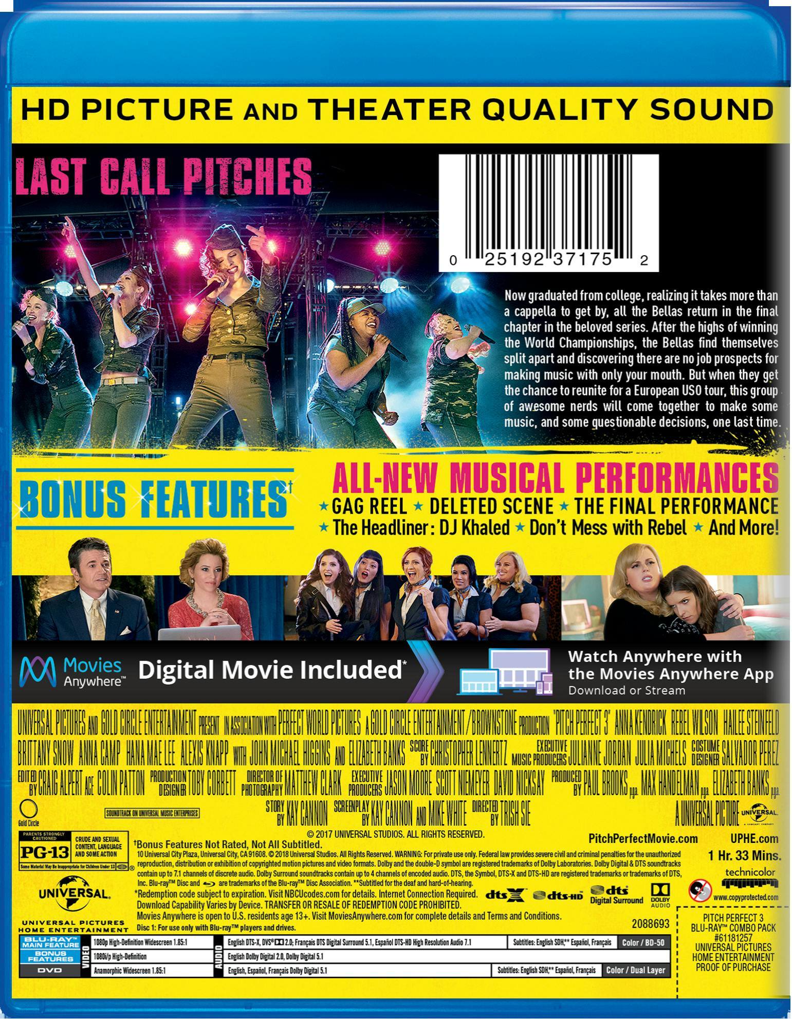Angle. Pitch Perfect 3 (DVD + Digital) [Blu-ray].
