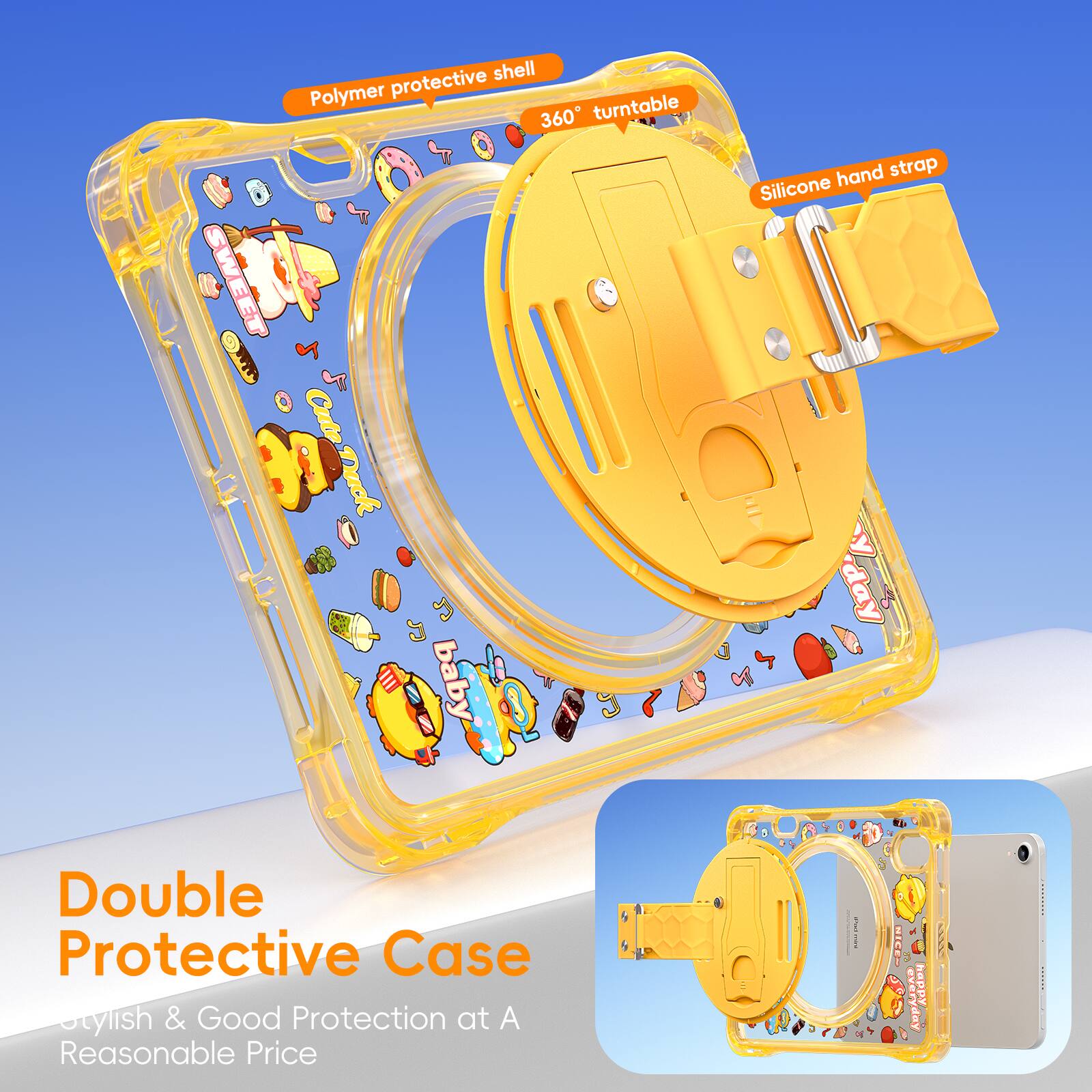 Polymer protective shell

360° turntable

Silicone hand strap

Double Protective Case

Stylish & Good Protection at A Reasonable Price