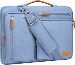 mosiso - 360 Protective Laptop Shoulder Bag 15-15.6 inch Computer Messenger Bag for MacBook Pro 16 inch HP Dell Lenovo Asus - Sky Blue