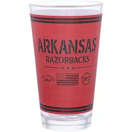 Indigo Falls - Arkansas Razorbacks 16oz. OHT Military Appreciation Pint Glass - Multicolor