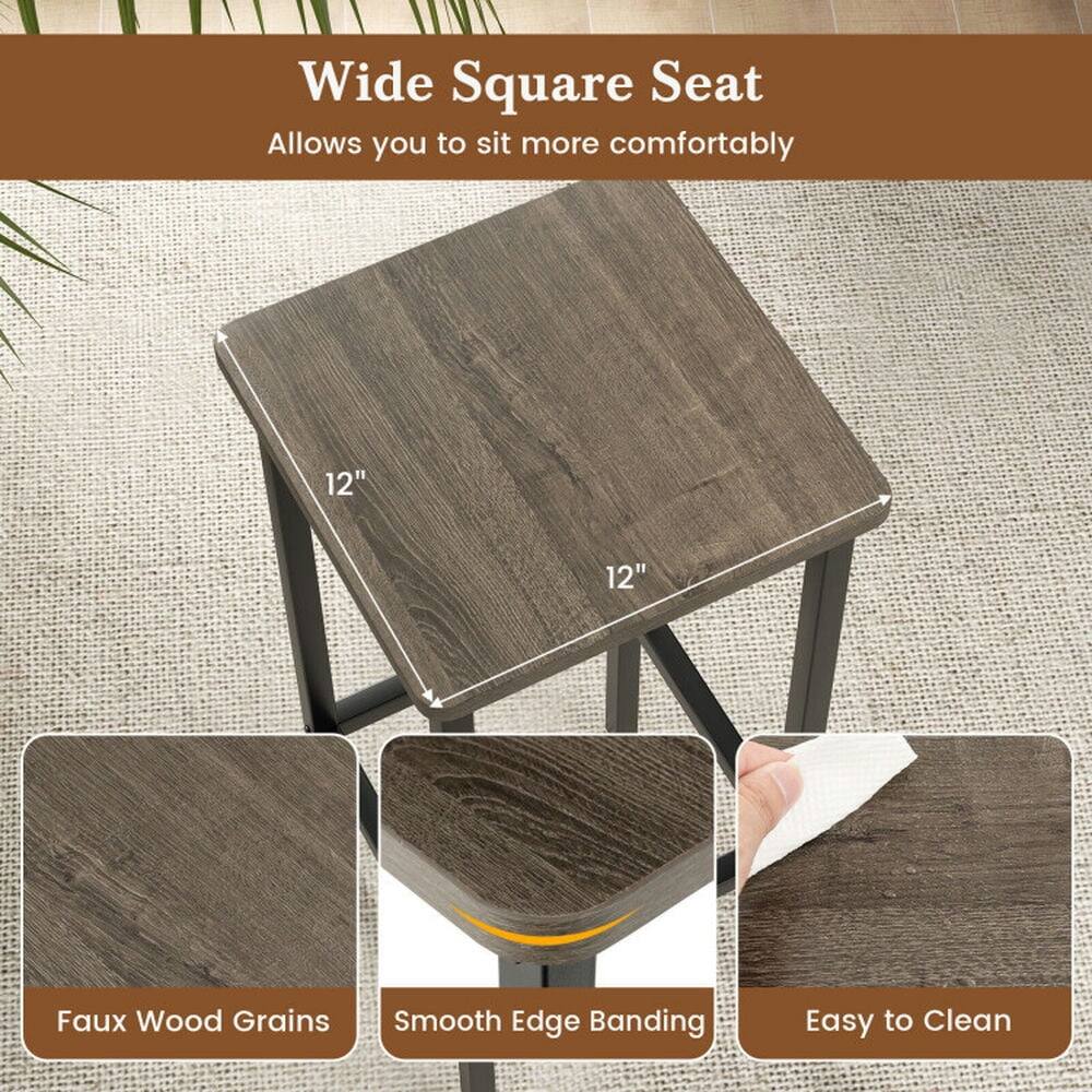 Wide Square Seat  
Allows you to sit more comfortably  

12" x 12"  

Faux Wood Grains  
Smooth Edge Banding  
Easy to Clean