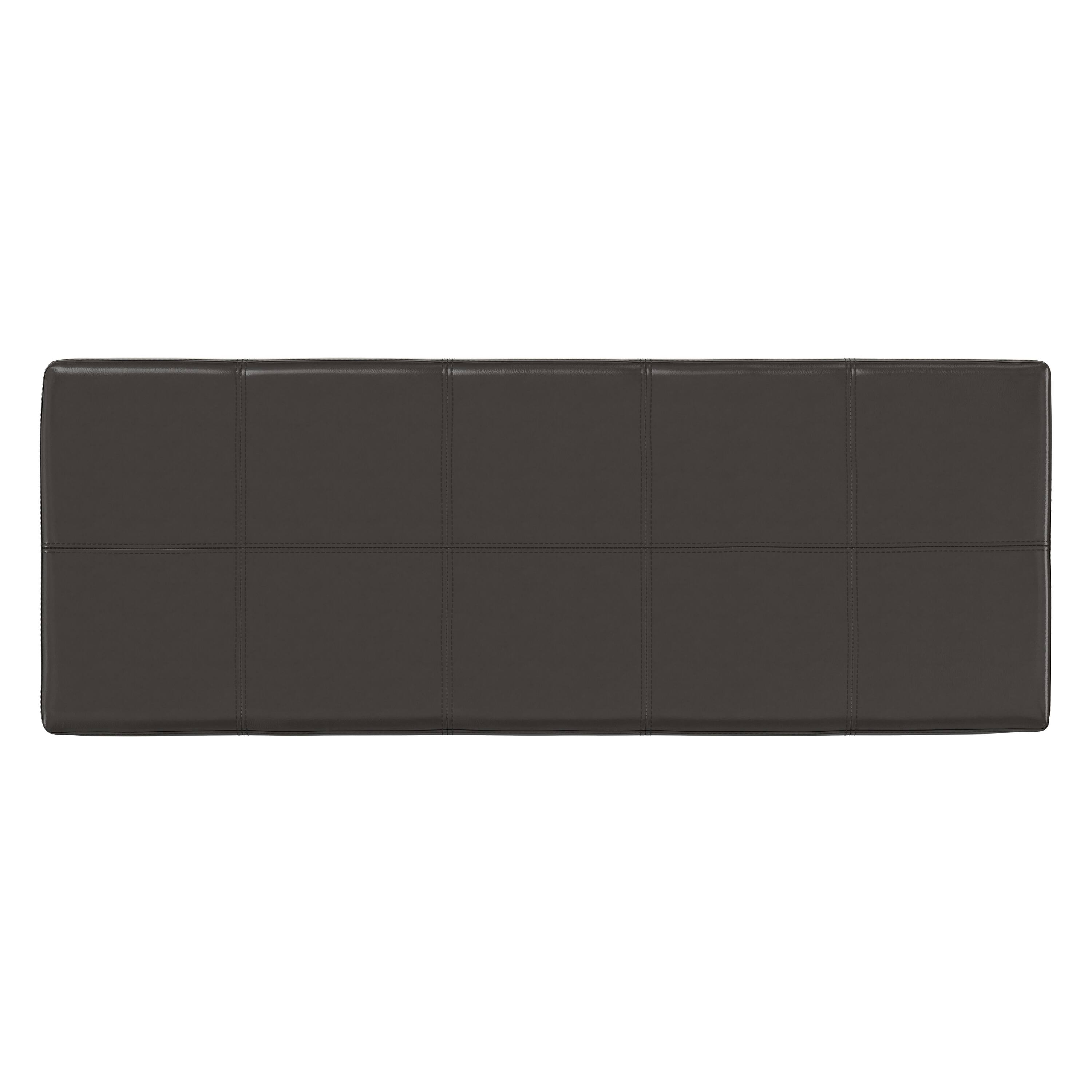 Alt View 2. Simpli Home - Kingsley 48 inch Wide Large Storage Ottoman in Coffee Brown Vegan Leather - Coffee Brown.