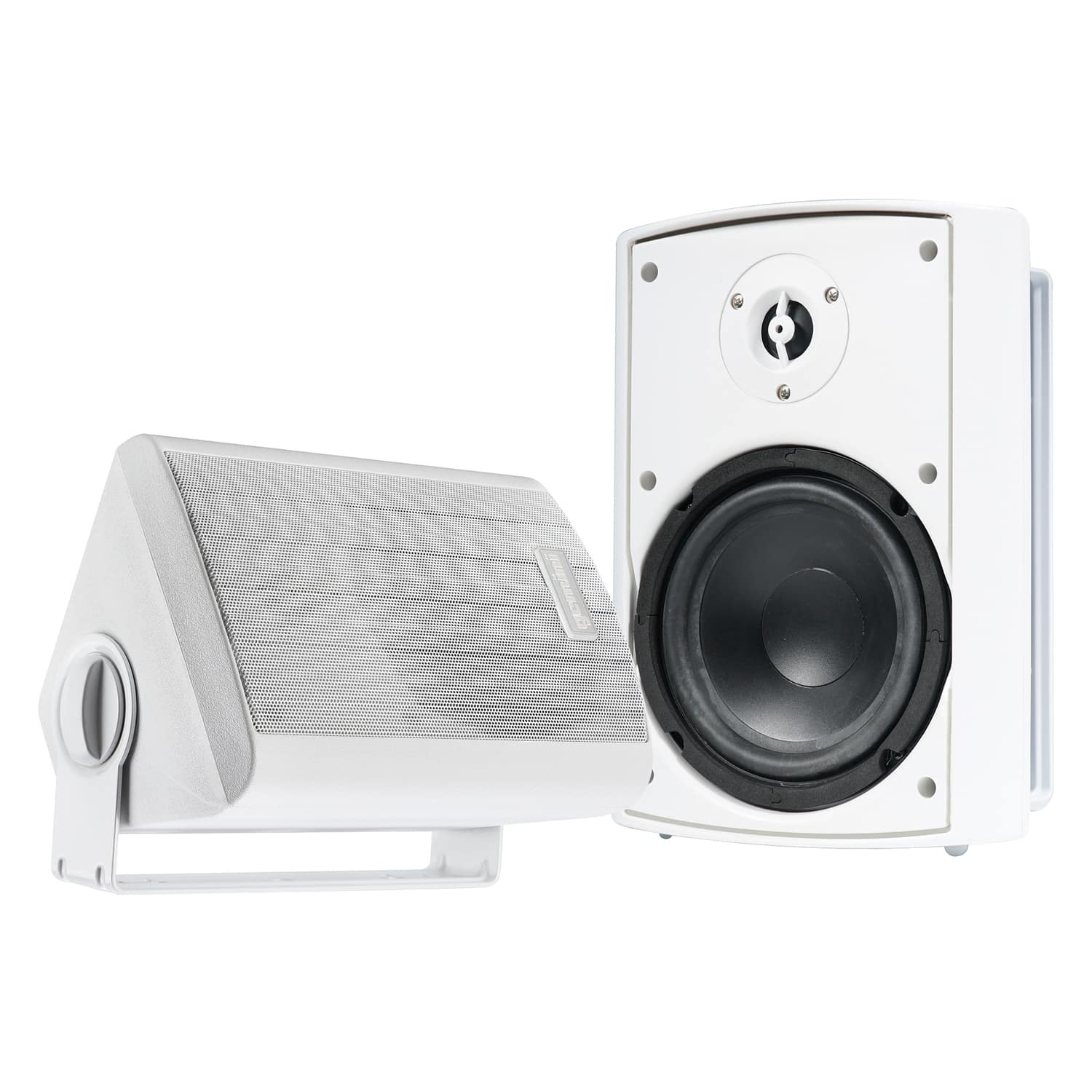 Gemini - GHSI Series GHSI-W650BT-PR Outdoor Bluetooth 300-Watt-Peak Speaker Set with Mounting Brackets and Remote, 2 Count - White