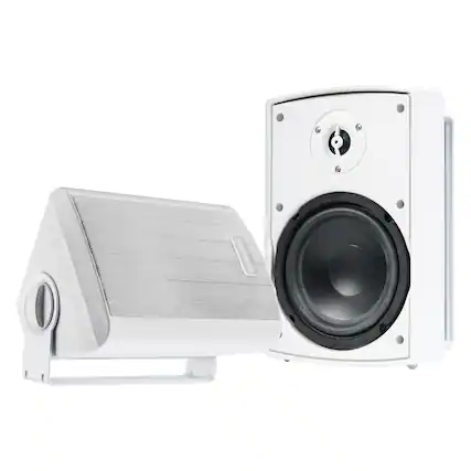 Front. Gemini - GHSI Series GHSI-W650BT-PR Outdoor Bluetooth 300-Watt-Peak Speaker Set with Mounting Brackets and Remote, 2 Count - White.