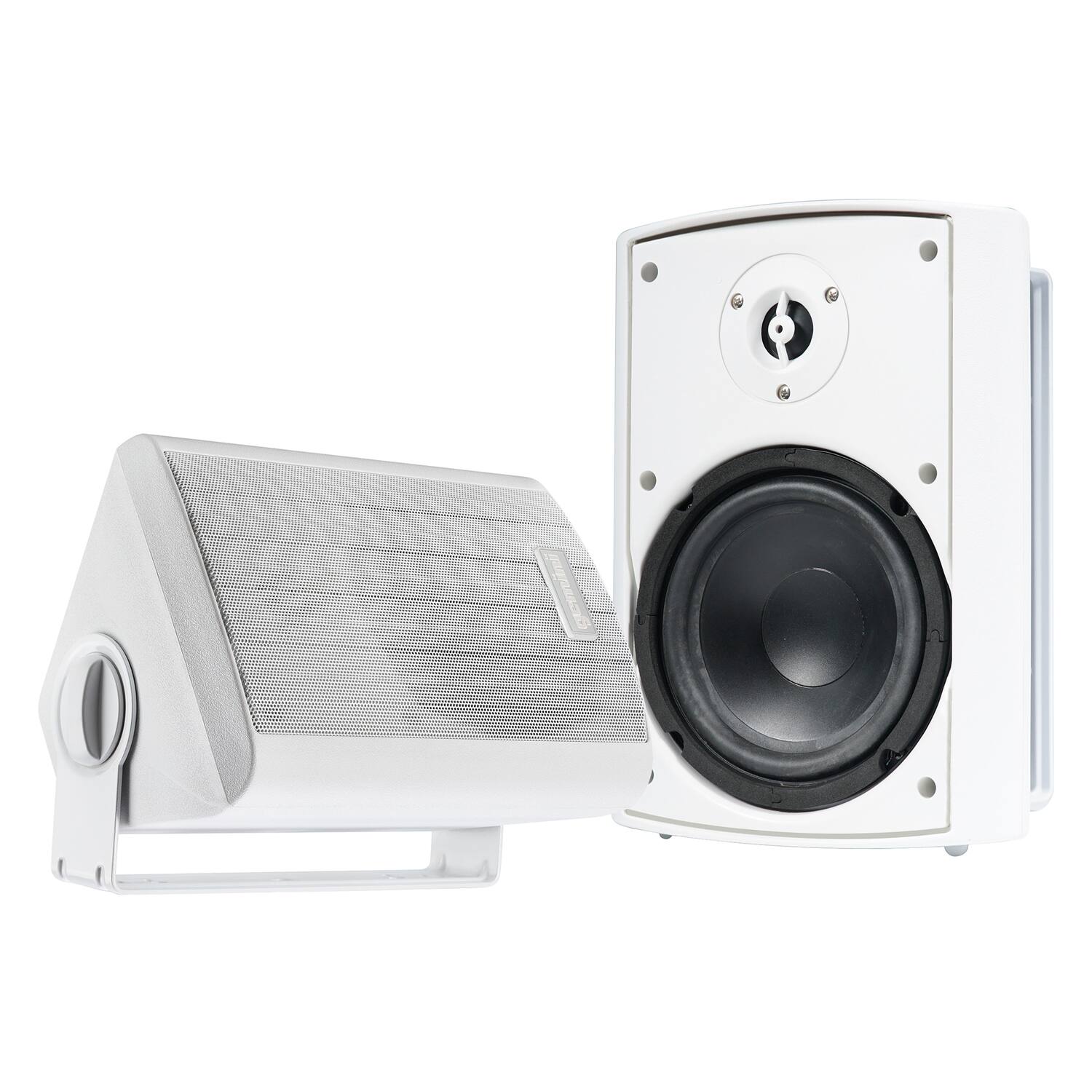 Front. Gemini - GHSI Series GHSI-W650BT-PR Outdoor Bluetooth 300-Watt-Peak Speaker Set with Mounting Brackets and Remote, 2 Count - White.