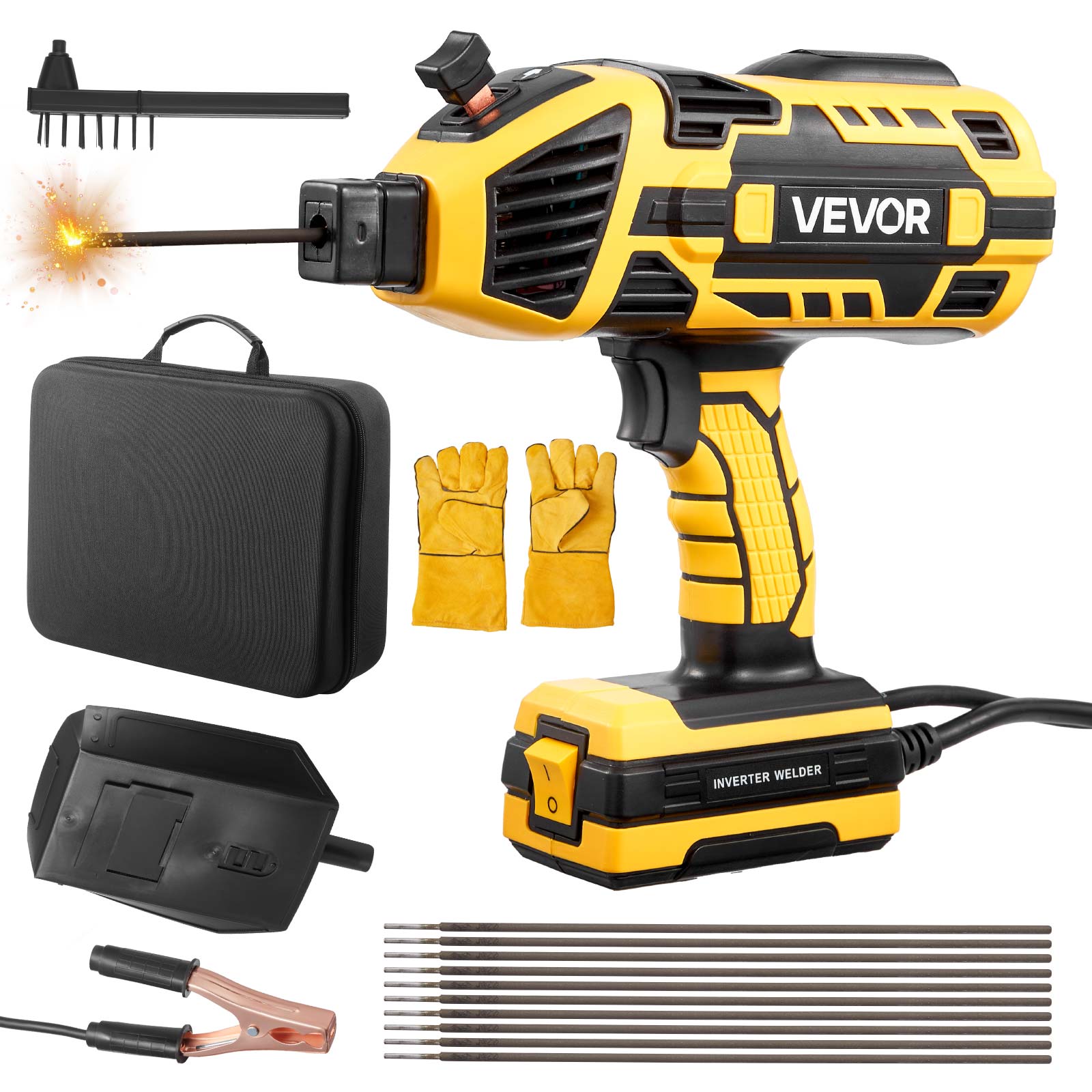 VEVOR - Portable Handheld Welding Machine, 20-120A Portable ARC Welder with 5-Level Current Adjustment & IGBT Inverter - Yellow;Black price history on PriceWatchPro