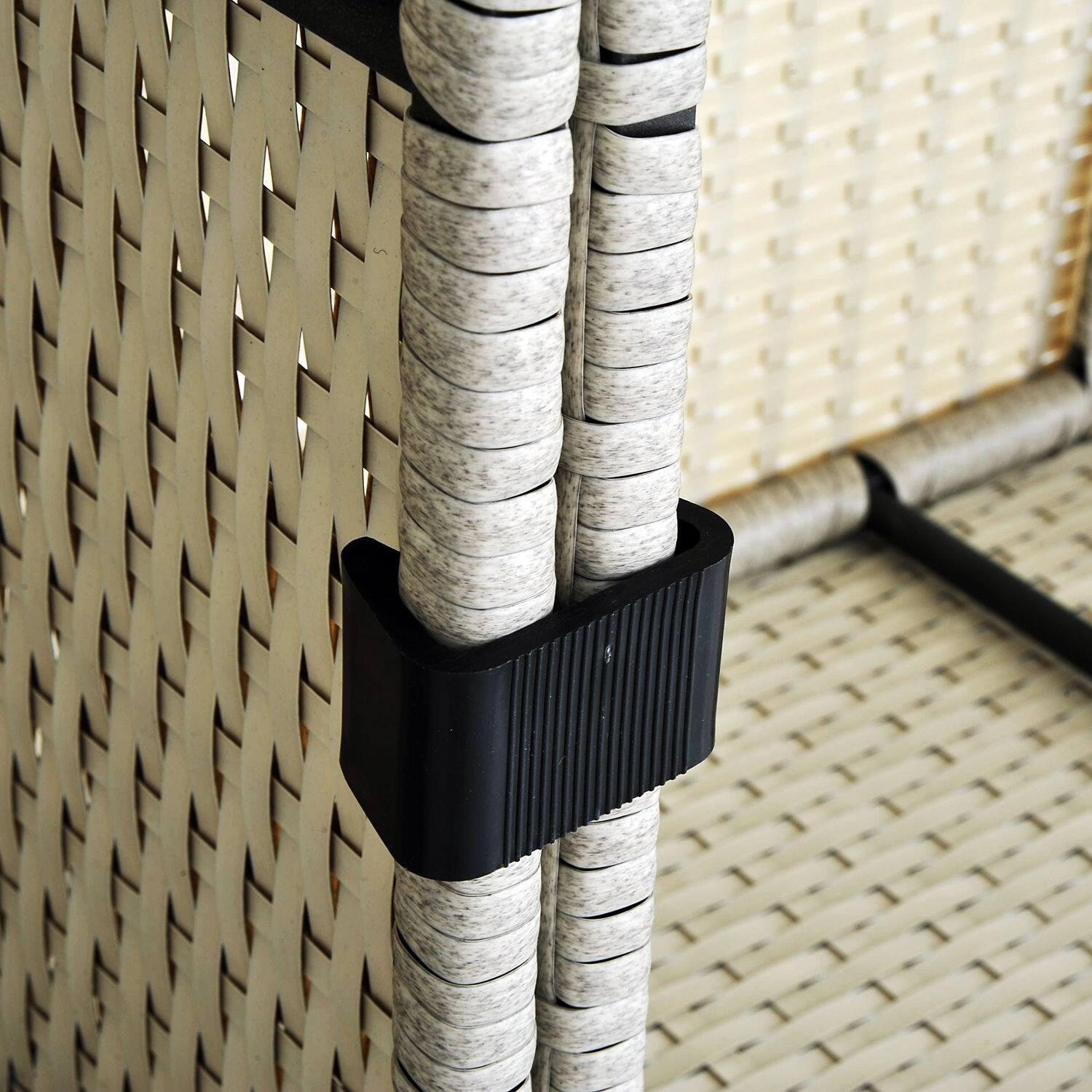 Alt View 2. Outsunny - Outsunny Furniture Clips, Outdoor Sectional Couch Connectors, Wicker Furniture Chair - Black.