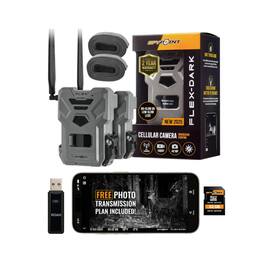 Spypoint - Flex Dark GPS Cellular Trail Camera (2 Pack) and Accessories Bundle